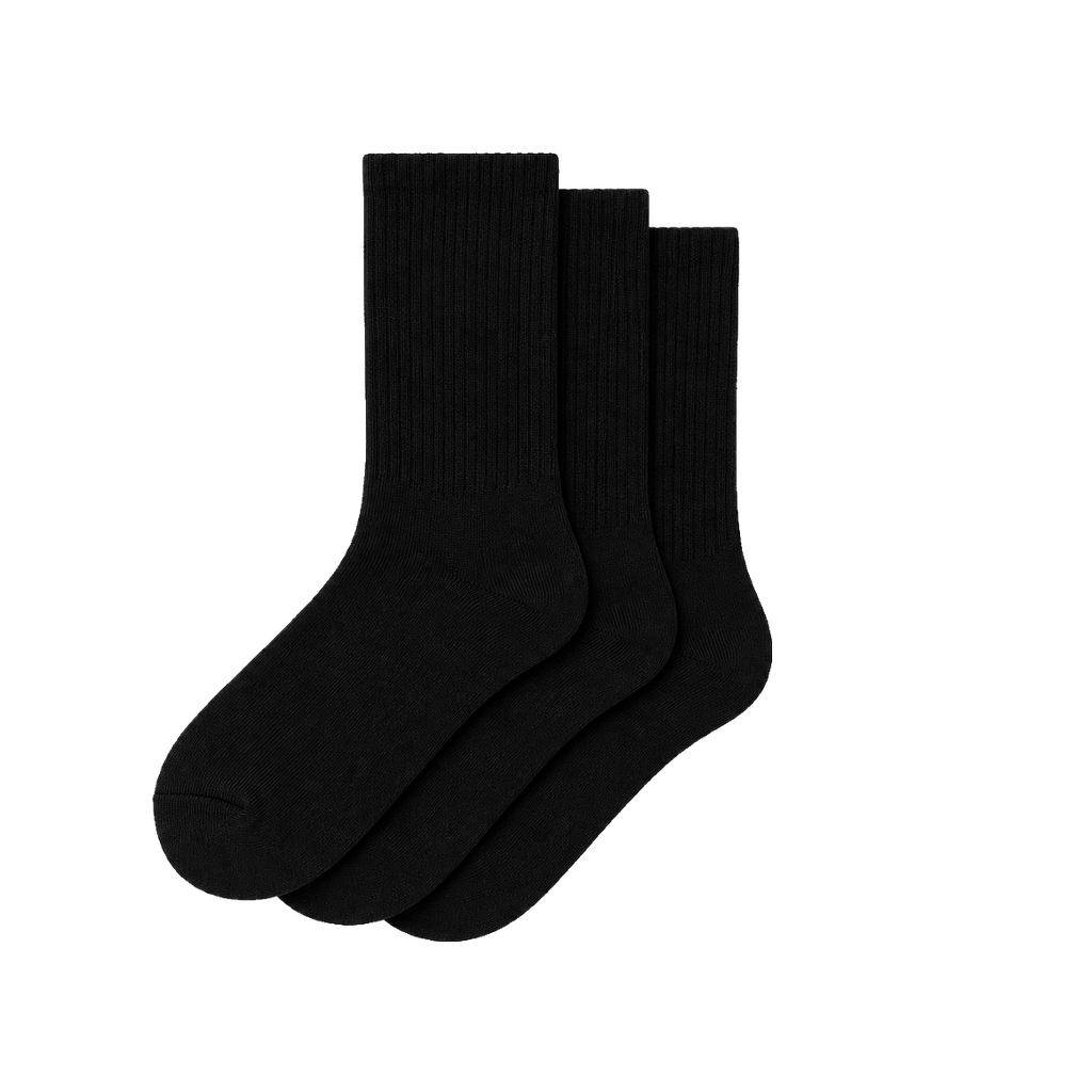 SK-01 Crew Socks Black · 3 Pack
